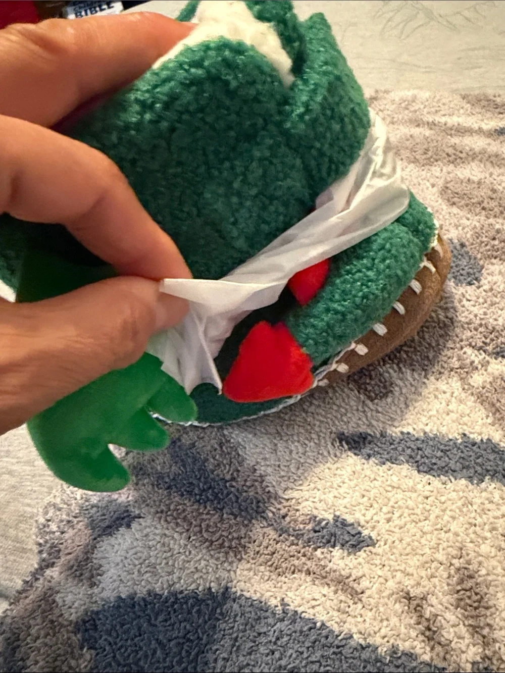 Hanna Anderson Green Dragon Plush Slipper Boots Never Worn! Size 4Y-5Y